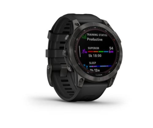 Smart watch Garmin Fenix 7 Sapphire Solar Edition Carbon Grey DLC Titanium/Black Band 47mm