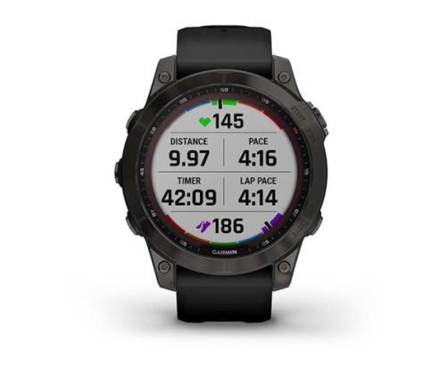 Smart watch Garmin Fenix 7 Sapphire Solar Edition Carbon Grey DLC Titanium/Black Band 47mm