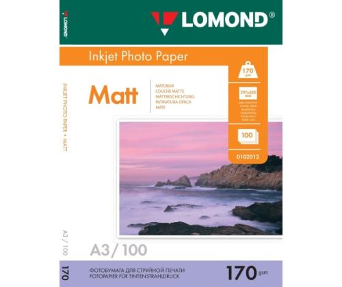 Lomond Photo Inkjet Paper Matte 170 g/m2 A3, 100 sheets, double sided