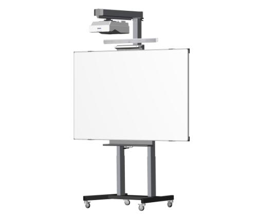 Mobile motorized 100 inch projection white board system for Epson interactive short throw projectors