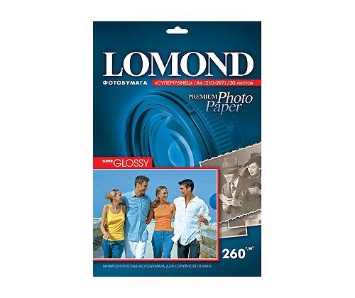 Lomond Premium Photo Paper Super Glossy 260 g/m2 A4, 20 sheets, Bright