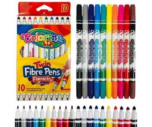 Colorino Kids Double tip fibre pens 10 colours