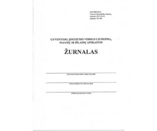 Gyventojo, įsigijusio verslo liudijimą, pajamų ir išlaidų apskaitos žurnalas, A5 (36)  0720-065