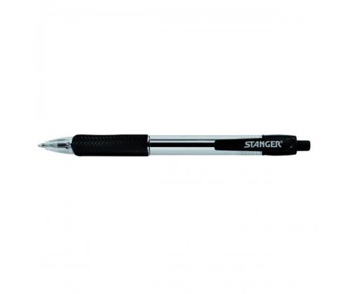 STANGER Ball Point Pens 1.0 Softgrip retractable, black, 1 pcs. 18000300039