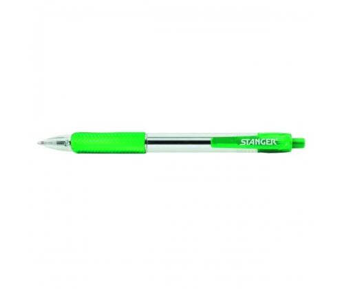 STANGER Ball Point Pens 1.0 Softgrip rertactable, green, 1 pcs. 18000300041