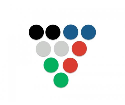 NOBO Magnets, 20 mm, 8 pcs., Blue color.