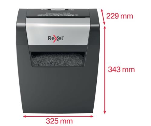 Rexel Momentum X308 Paper Shredder Particle-cut shredding 5x42mm P-3 15L, Grey/Black