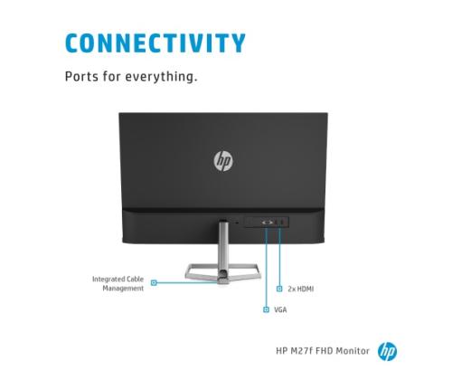 HP M27f Monitor 27'' (68.6cm) IPS, FHD 1920x1080, 5ms, 300 cd/m2, 75Hz, Black/Silver