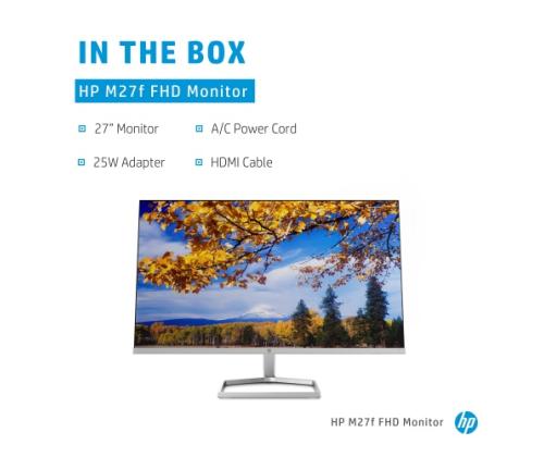 HP M27f Monitor 27'' (68.6cm) IPS, FHD 1920x1080, 5ms, 300 cd/m2, 75Hz, Black/Silver