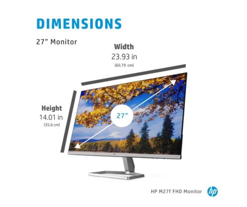 HP M27f Monitor 27'' (68.6cm) IPS, FHD 1920x1080, 5ms, 300 cd/m2, 75Hz, Black/Silver