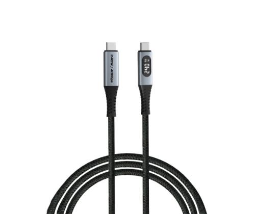 Verbatim 31849 Sync &amp; Charge Cable USB-C to USB-C 240W 40Gbps 120cm, Power Display, Grey/Black