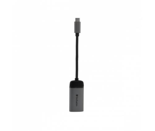 Verbatim 49143 USB-C to HDMI 4K Adapter, USB 3.1 GEN 1, HDMI 4K (60Hz), 10 cm Cable, Grey/Black