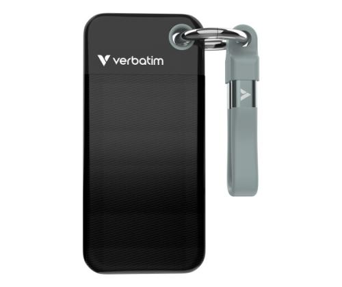 Verbatim 32190 Pocket SSD Drive 1TB, USB-C 3.2 Gen 2, M.2, up to 1000MB/s, Black/Grey