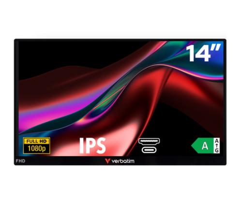 Verbatim 49590 Portable Monitor LIGHT 14'' IPS FHD 1920x1080 6ms 250cd/m2 60Hz, Black