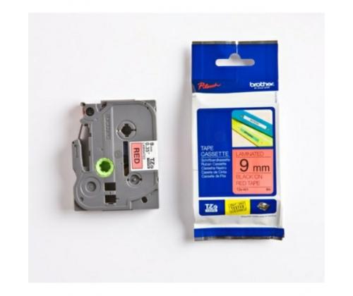 Brother TZe-421 (TZe421) Laminated Labelling Tape 9mm 8m,Black on Red
