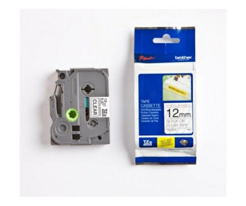 Brother TZe-S131 (TZeS131) Labelling Tape, Strong Adhesive, Black on Clear, 12mm 8m