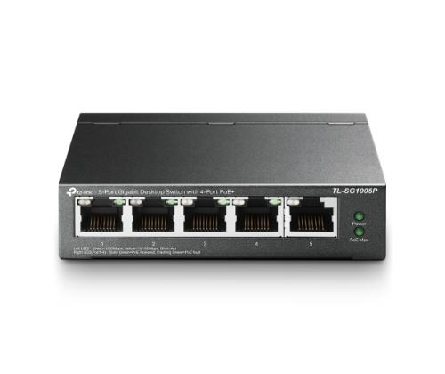 TP-Link TL-SG1005P 5-Port Gigabit Desktop Switch with 4-Port PoE+