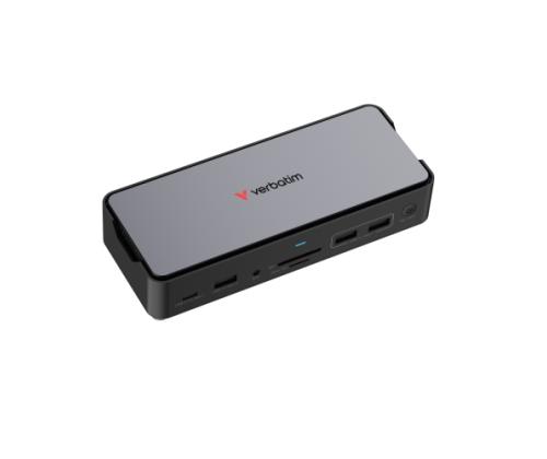 Verbatim 32174 CDS-15SSD USB-C Pro Docking Station 15 Ports, 256GB SSD, Grey/Black