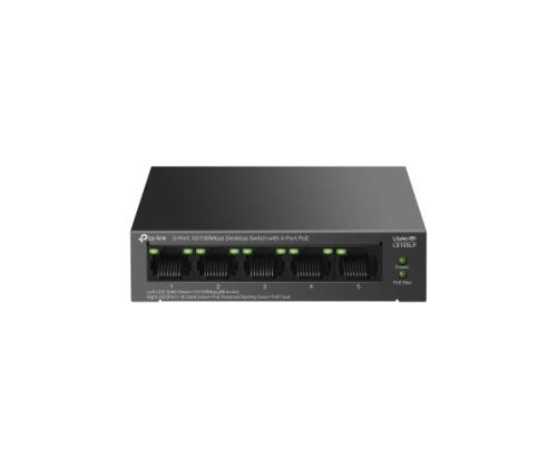 TP-Link LiteWave LS105LP 5-Port 10/100Mbps Desktop Switch with 4-Port PoE