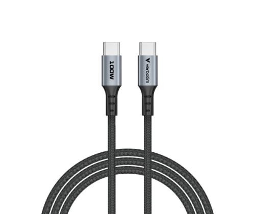 Verbatim 31846 Sync &amp; Charge Cable USB-C to USB-C 100W 480Mbps 120cm, Grey/Black
