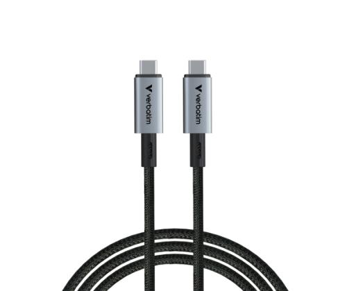 Verbatim 31847 Sync &amp; Charge Cable USB-C to USB-C 240W 40Gbps 120cm, Grey/Black