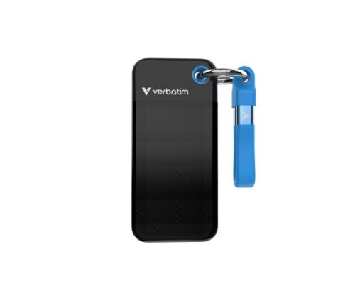 Verbatim 32195 Pocket SSD Drive 2TB, USB-C 3.2 Gen 2, M.2, up to 1000MB/s, Black/Blue