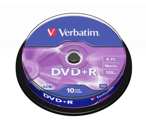 Verbatim 43498 DVD+R AZO 4.7GB 16X Matt Silver Surface Discs (10 pcs/Pack)