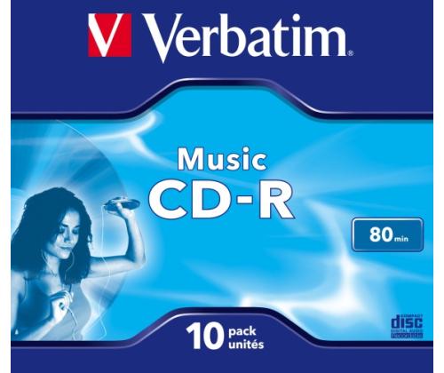 Verbatim 43365 CD-R 80min 16x Audio Music Discs (10 pcs/Pack)