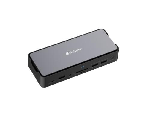 Verbatim 32174 CDS-15SSD USB-C Pro Docking Station 15 Ports, 256GB SSD, Grey/Black
