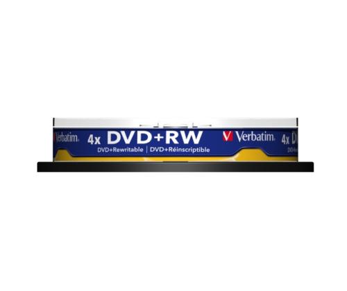 Verbatim 43488 DVD+RW SERL 4.7GB 4X Matt Silver Surface Discs (10 pcs/Pack)