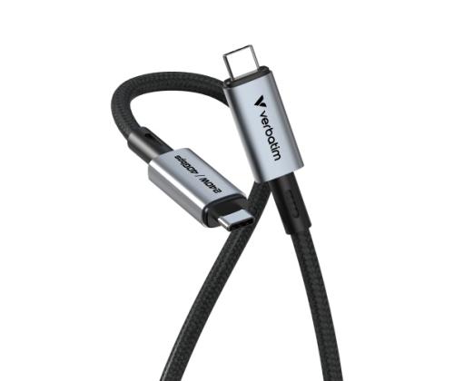 Verbatim 31847 Sync &amp; Charge Cable USB-C to USB-C 240W 40Gbps 120cm, Grey/Black