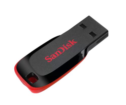 SanDisk Cruzer Blade USB Flash Drive 32GB, Black/Red
