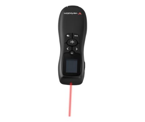 Verbatim 32364 Keynote Wireless Presenter with LCD Display and Red Laser Pointer, Black
