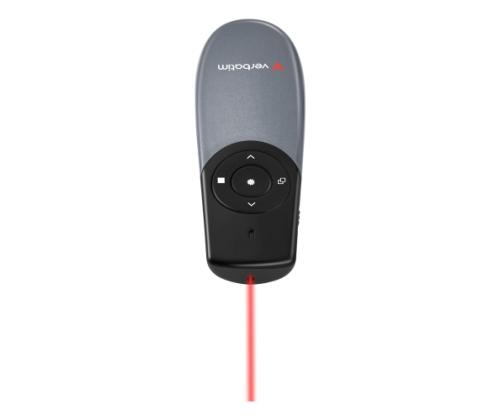 Verbatim 32365 Focus Wireless Presenter with Red Laser Pointer, Grey/Black