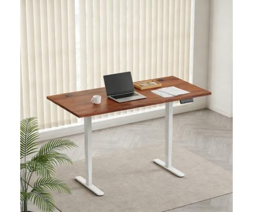 Adjustable Height Table Up Up Bjorn II White, Table top L Dark Walnut