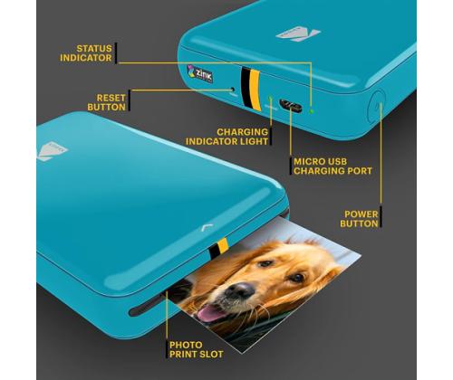 Kodak STEP Instant Mobile Photo printer Colour ZINK 2x3'' 1 ppm, Bluetooth, Blue