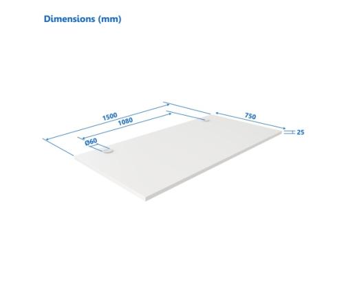 Adjustable Height Table Up Up Bjorn II Gray, Table top L White
