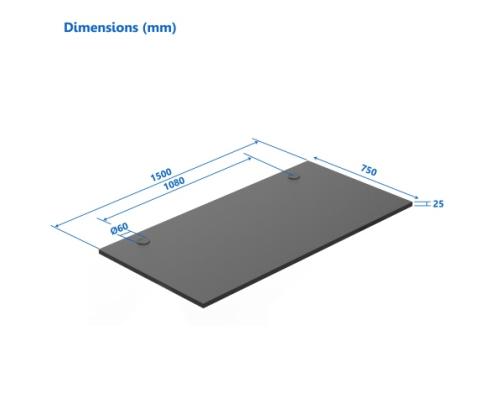 Adjustable Height Table Up Up Bjorn II Gray, Table top L Black