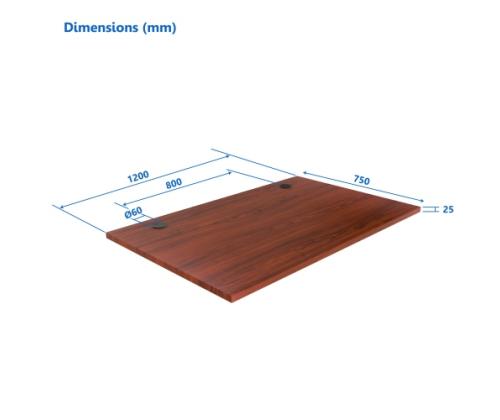 Adjustable Height Table Up Up Bjorn II White, Table top M Dark Walnut