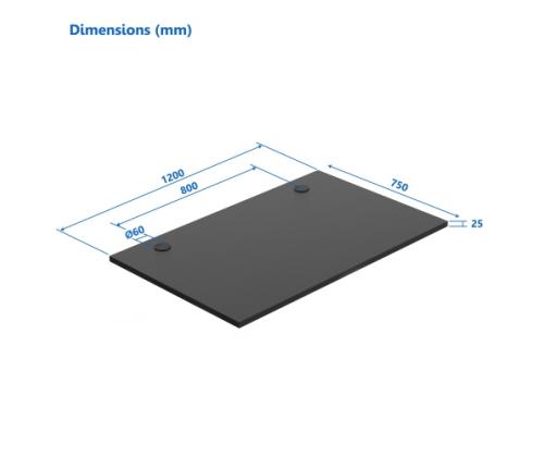 Adjustable Height Table Up Up Bjorn II Black, Table top M Black