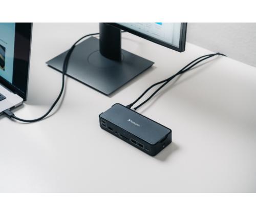 Verbatim 32171 CDS-15 USB-C Pro Docking Station 15 Ports, Grey/Black