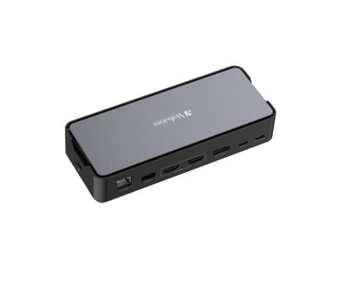 Verbatim 32171 CDS-15 USB-C Pro Docking Station 15 Ports, Grey/Black