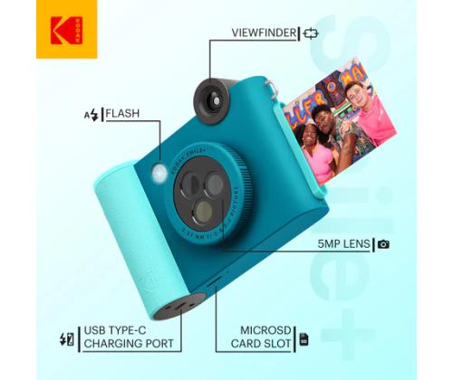 Kodak SMILE+ Instant Print Camera, 2x3'', Blue