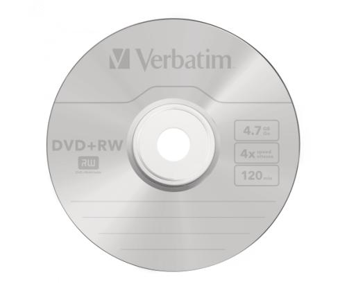 Verbatim 43488 DVD+RW SERL 4.7GB 4X Matt Silver Surface Discs (10 pcs/Pack)