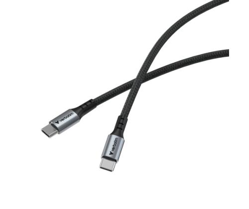 Verbatim 31846 Sync &amp; Charge Cable USB-C to USB-C 100W 480Mbps 120cm, Grey/Black