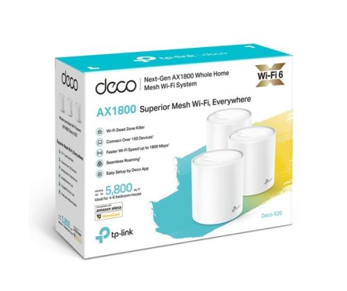 TP-Link DECO X20(3-pack) AX1800 Whole Home Mesh Wi-Fi 6 System