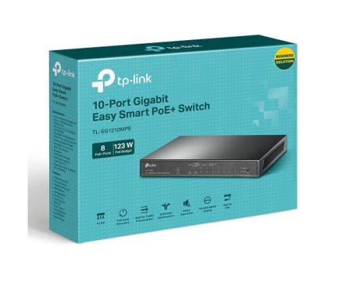 TP-Link TL-SG1210MPE 10-Port Gigabit Easy Smart Switch with 8-Port PoE+