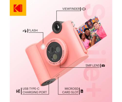 Kodak SMILE+ Instant Print Camera, 2x3'', Pink (SPEC)