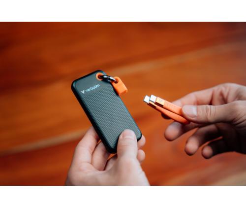 Verbatim 32193 Pocket SSD Drive 1TB, USB-C 3.2 Gen 2, M.2, up to 1000MB/s, Black/Orange