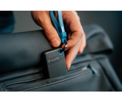 Verbatim 32195 Pocket SSD Drive 2TB, USB-C 3.2 Gen 2, M.2, up to 1000MB/s, Black/Blue